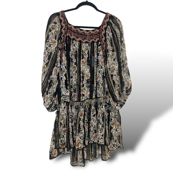 FP Free People Dance Magic Mini Dress Tunic Top Womens Sz XS Sheer Boho Flowy - Picture 5 of 13